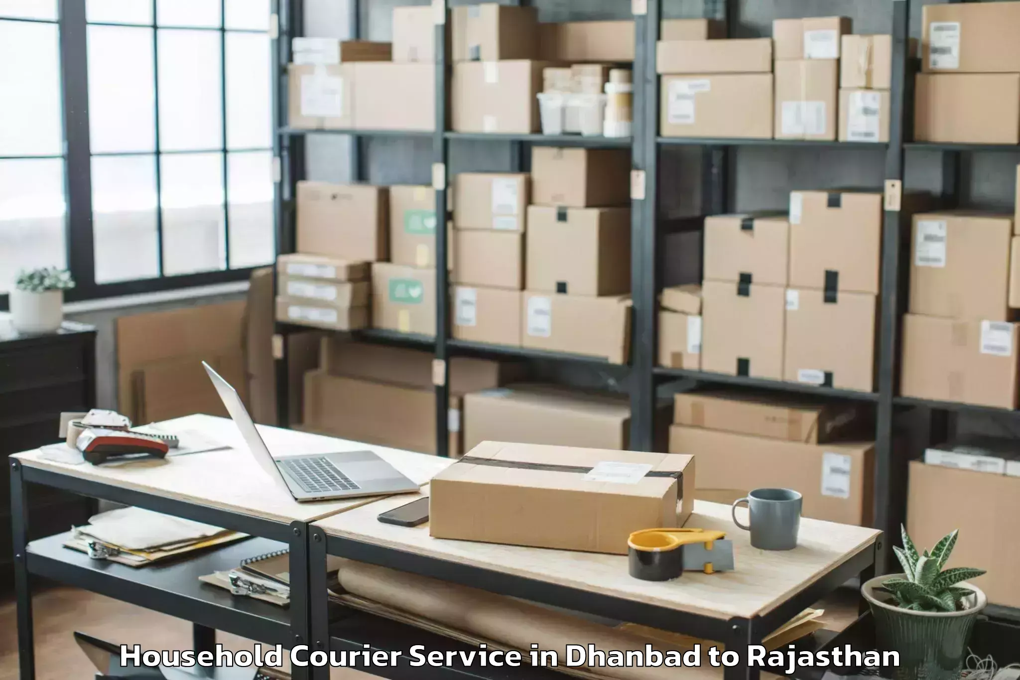 Efficient Dhanbad to Mewar University Chittorgarh Household Courier